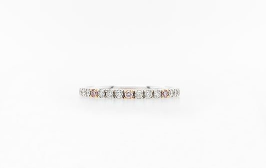 Wedding Ring White and Pink Diamond-Set