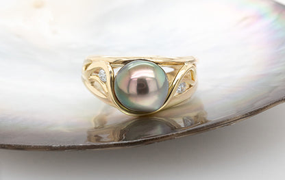 Pearl & Diamond Ring 9Y