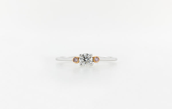 Engagement Ring Bezel Set Pink Diamond 