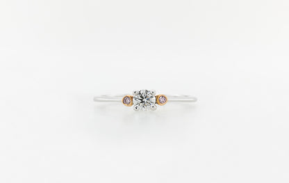 Engagement Ring Bezel Set Pink Diamond 