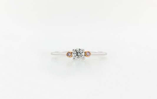 Engagement Ring Bezel Set Pink Diamond 