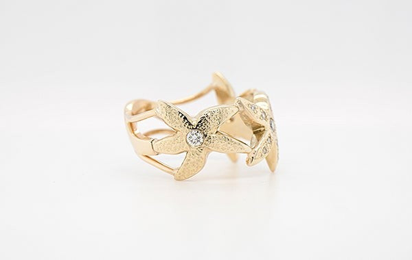 Diamond Starfish Ring 