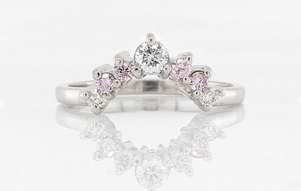 Wedding Ring Pink Diamond Tiara