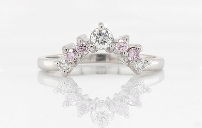 Wedding Ring Pink Diamond Tiara