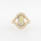 Opal Solid & Diamond Ring 