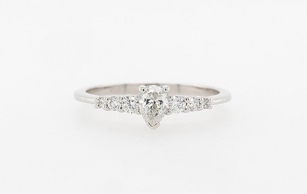 Engagement Ring 0.30ct Pear Cut Ring