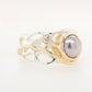 Pearl & Diamond Coral Ring