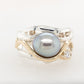 Pearl, White Diamond & Champagne Diamond Ring