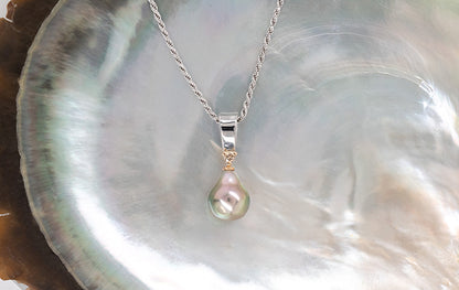 Pearl Diamond Drop Pendant