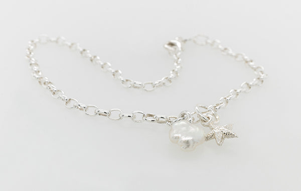 Keshi Akoya Belcher Anklet with Starfish