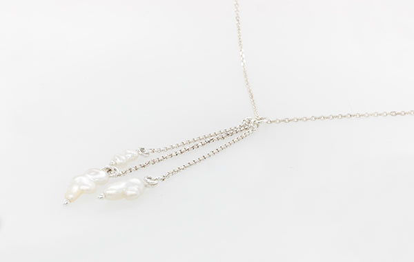 Pearl Keshi Akoya Tassel Necklace.