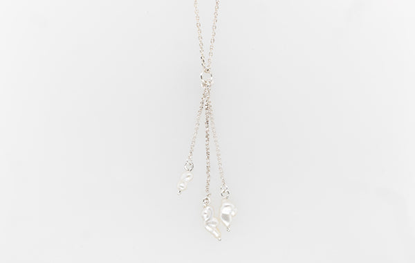 Pearl Keshi Akoya Tassel Necklace.