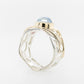 Pearl & Pink Tourmaline 2-Tone Coral Ring