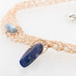 French Knitted Choker Necklace with Lapis Lazuli