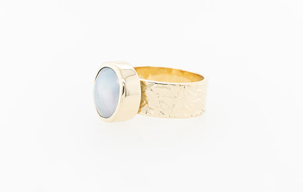 Embossed Mabe Ring