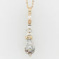 French Knitted Pearl Long Link Pendant