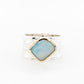 Embossed Opal Two-Tone Ring