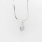 French Knitted Blue Pearl Pendant in Silver