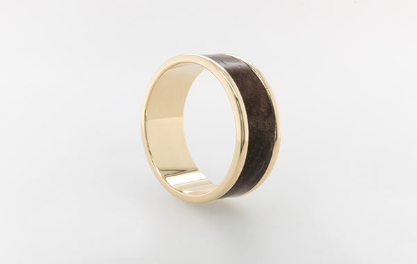 Wedding Ring Wood and Gold