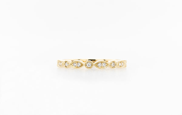 Wedding Ring Alternating Marquise Round