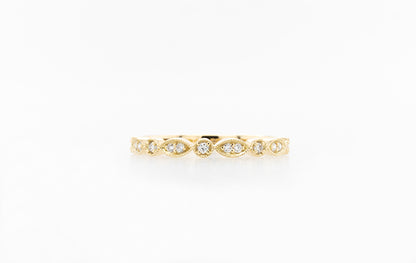 Wedding Ring Alternating Marquise Round