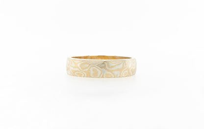 Wedding Ring Mokume-Gane Angular Gold