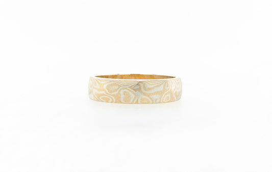 Wedding Ring Mokume-Gane Angular Gold