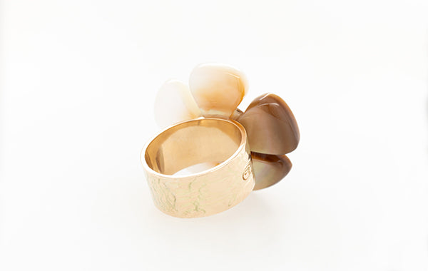 Floral Mother of Pearl Petal Ring