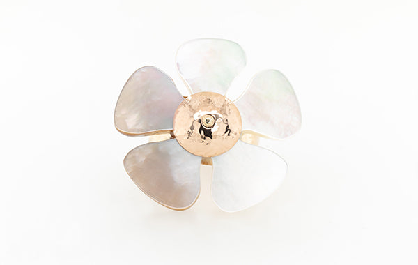 Floral Mother of Pearl Petal Ring