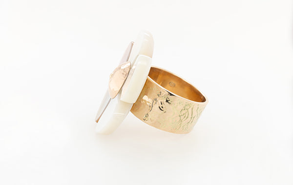 Floral Mother of Pearl Petal Ring