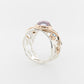 Coral Pearl, Sapphire & Blue Diamond Ring