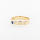 Embossed Ceylon Sapphire Yellow & White Ring