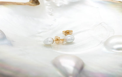 Keshi Akoya Pearl Mini Stud Earrings