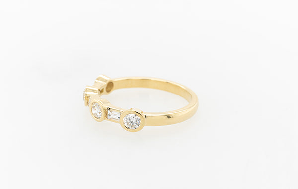 Wedding Ring Round and Baguette