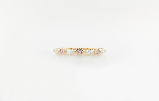 Wedding Ring Pink & Marquise Diamonds