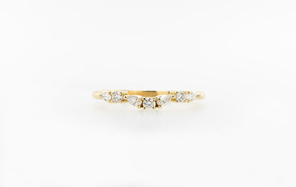 Wedding Ring Fitted Round & Pear Diamonds