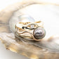 Pearl Diamond Swirl Ring 