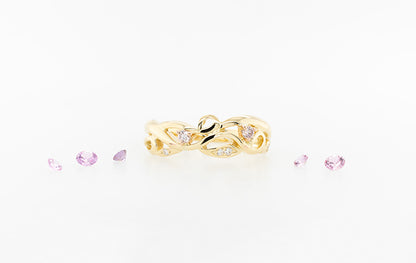 Vine Ring with Pink Diamonds