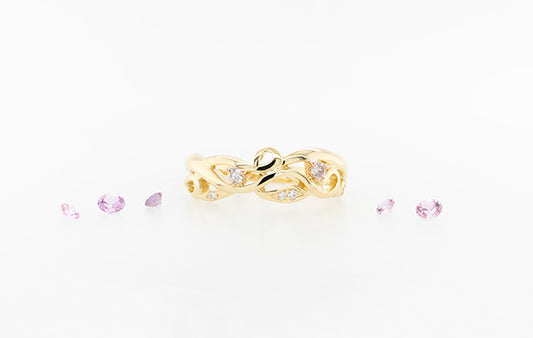 Vine Ring with Pink Diamonds