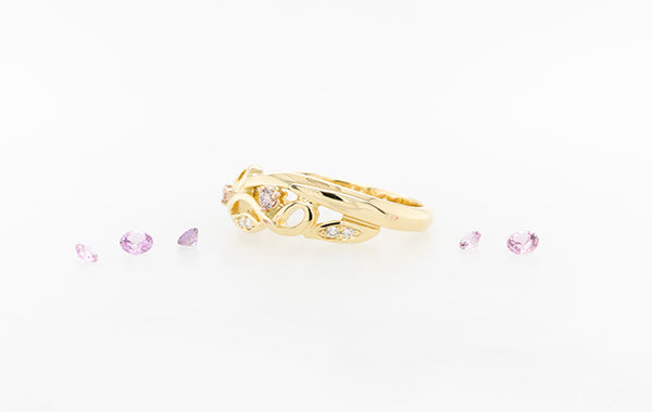 Vine Ring with Pink Diamonds