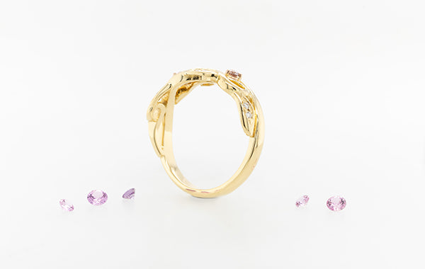 Vine Ring with Pink Diamonds