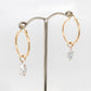 Pearl Keshi Patterned Hoop Earrings