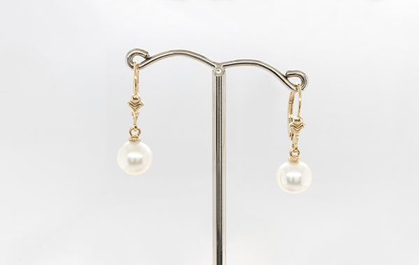 Pearl Akoya Continental Clasp Earrings