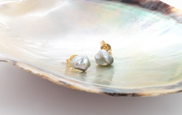 Pearl Keshi Stud Earrings