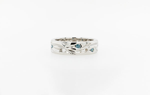 Wedding Ring Fancy Platinum & Blue Diamonds