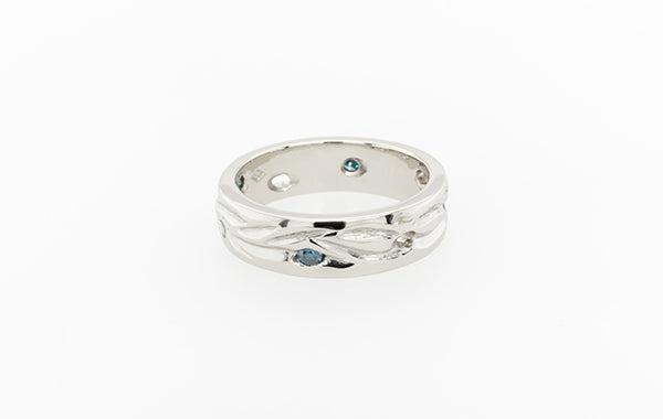 Wedding Ring Fancy Platinum & Blue Diamonds