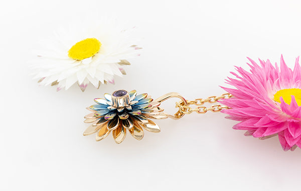 Everlasting Flower Rainbow & Sapphire Pendant