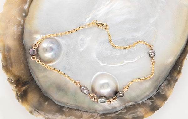 Keshi Pearl Cable Bracelet