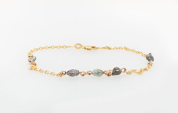 Keshi Pearl Cable Bracelet