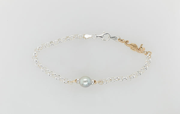 Pearl & Seahorse Belcher Two-Tone Bracelet